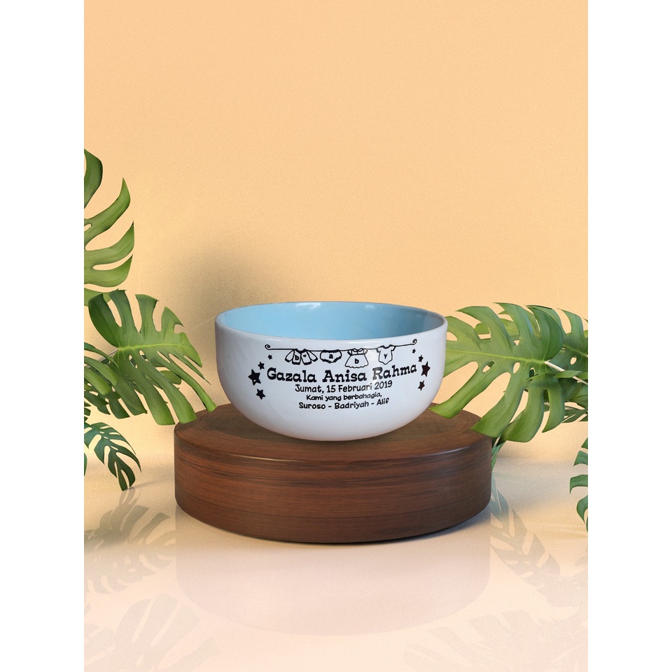 Mangkok Sablon,Mangkok Souvenir,Souvenir Kelahiran