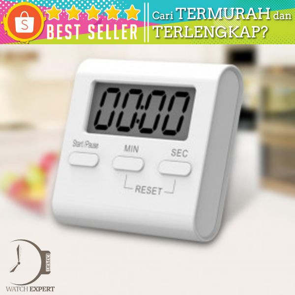 Taffware Timer Masak Dapur Countdown Digital Alarm Clock - T10 - White