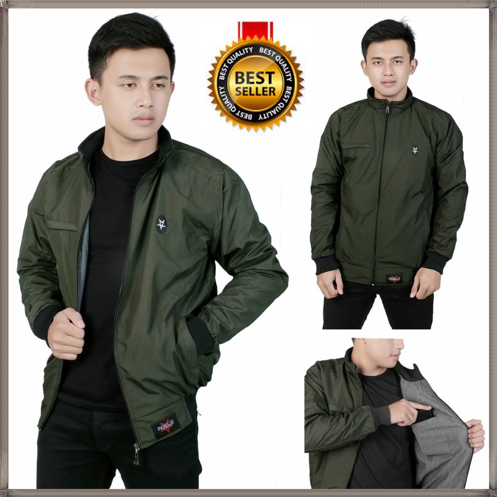 Promo Fashion Pria Jaket Harington Taslan Jn Distro Bandung Original Rebel Id