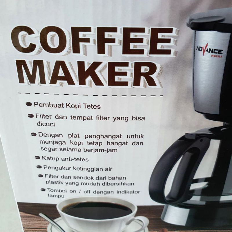 ADVANCE COFFEE MAKER ALAT PEMBUAT KOPI CM 208A 0.6 LY CM-208 CM 208 ORIGINAL GARANSI RESMI