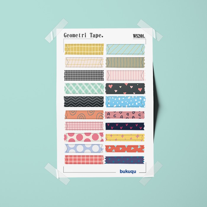 

Stiker Geometri Tape untuk Notebook, Planner by bukuqu