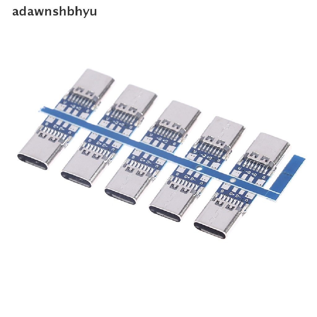 Adawnshbhyu 10pcs Konektor USB 3.1 Tipe C 14pin Female Socket Wadah Lubang Melalui Lubang