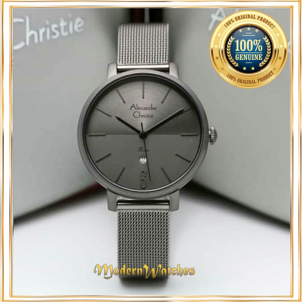 Promo Jam Tangan Wanita Alexandre Christie AC 2751 Grey Abu 100% Original Alexandre Christie