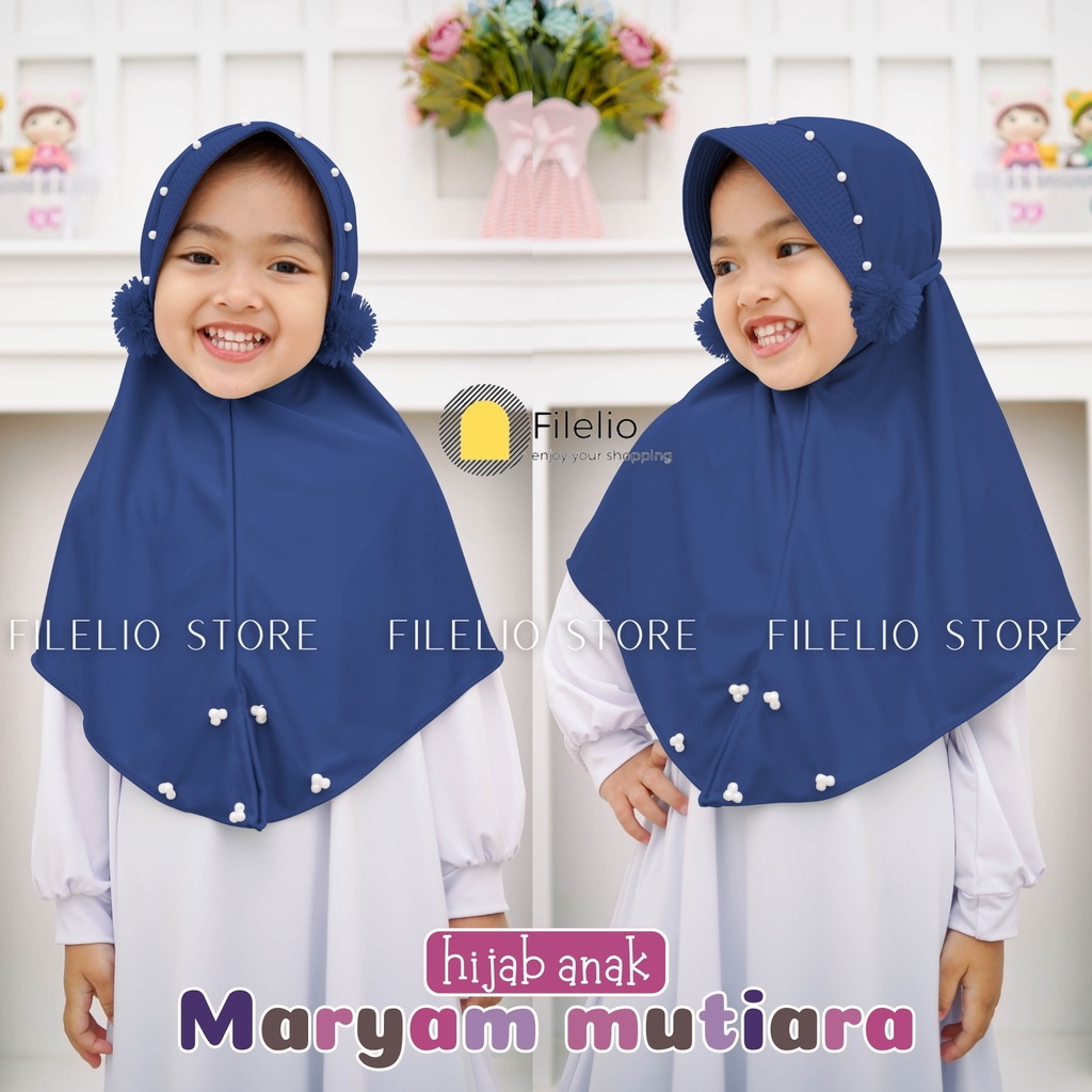 Kerudung Instan Anak TK Maryam Mutiara / Hijab Anak TK Kekinian / Hijab Anak TK Ped Mutiara Pompom / Jilbab Anak Karakter / Jilbab Anak Perempuan / Jilbab Anak Jersey / Kerudung Anak TK / Bergo Anak Jersey / Bergo Anak TK