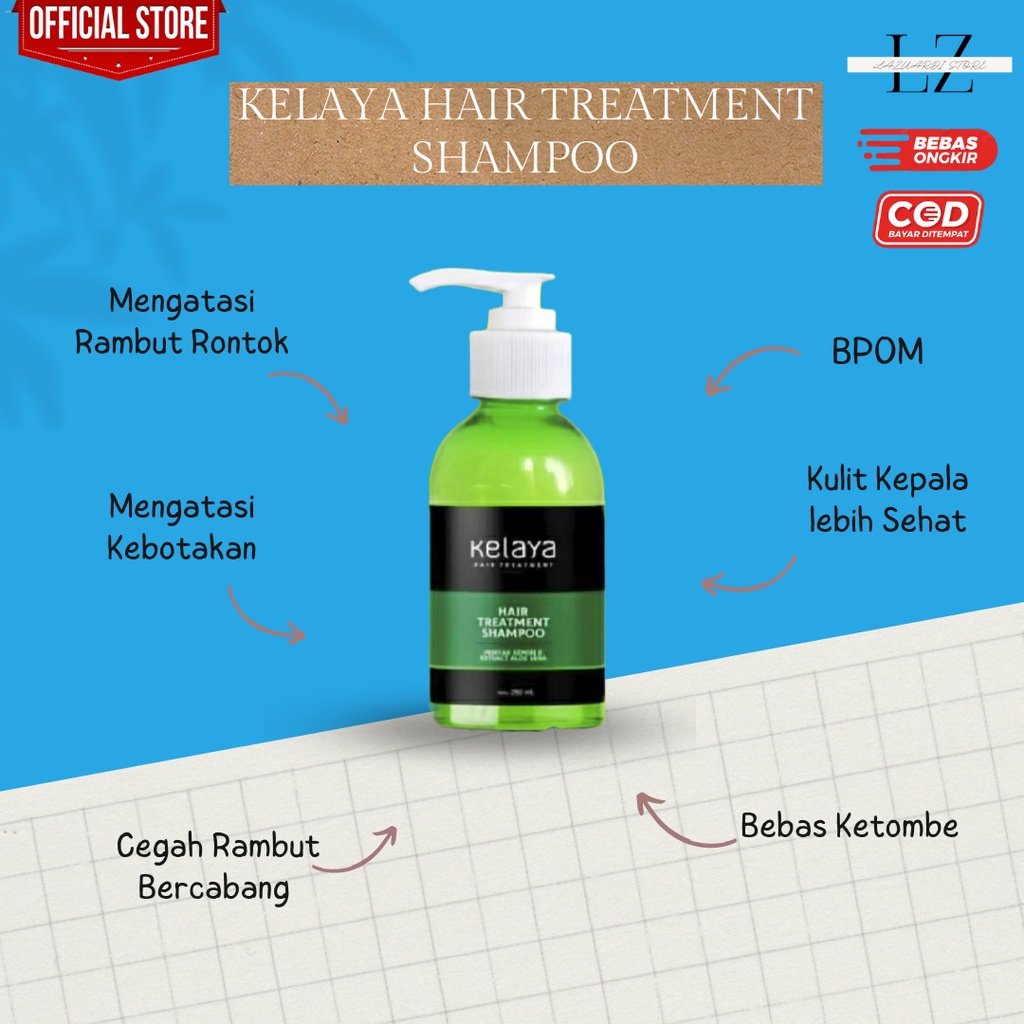 (Termurah Voucher + COD)KELAYA Shampo Anti Rontok Hair Treatment Penumbuh Rambut Botak Anti Rontok - Lazuardi Store