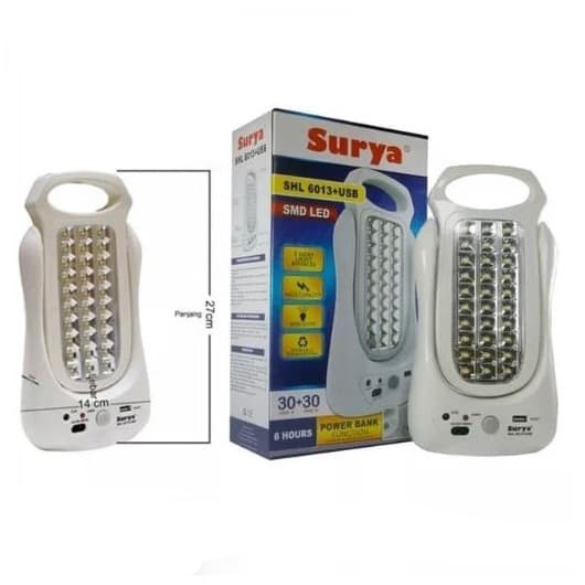 Surya Lampu Emergency SHL 6013 USB Light LED SMD plus Powerbank