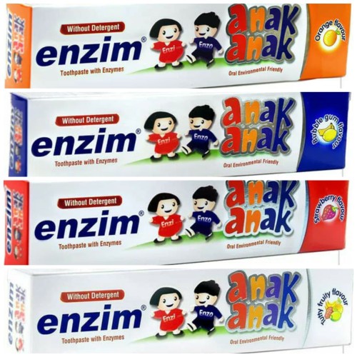 Enzim Pasta Gigi Anak Orange/Strawberry/Tutti Fruity/Bubble Gum 42gr/63gr