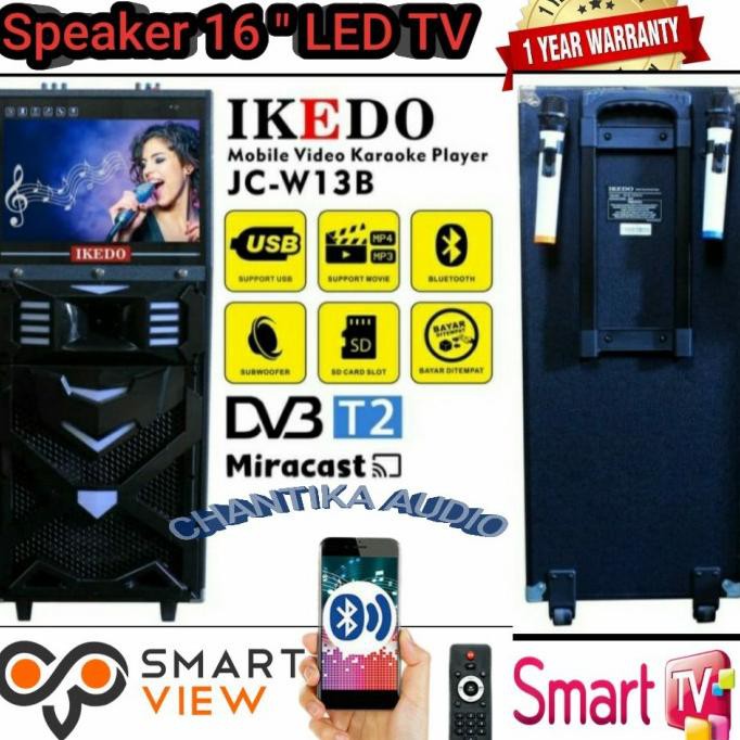 Speaker Aktif 16 Inch Portable Meeting Wireless Ikedo Jc W13B Led Ppr8Cfio3N