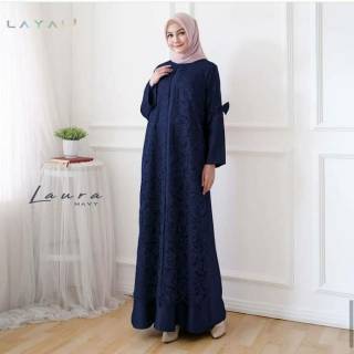  Baju  Gamis  Syari  Wanita Brukat Asdf Maxi Dress Shopee  