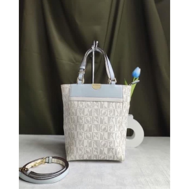Bonia bag signature white