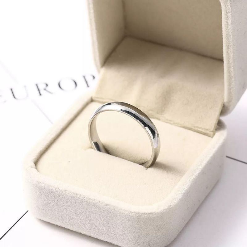 Cincin Putih Polos Cincin Pasangan Pria dan Wanita Silver