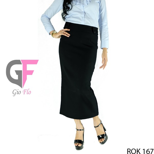 GIOFLO Rok Panjang Kekinian Black / ROK 167