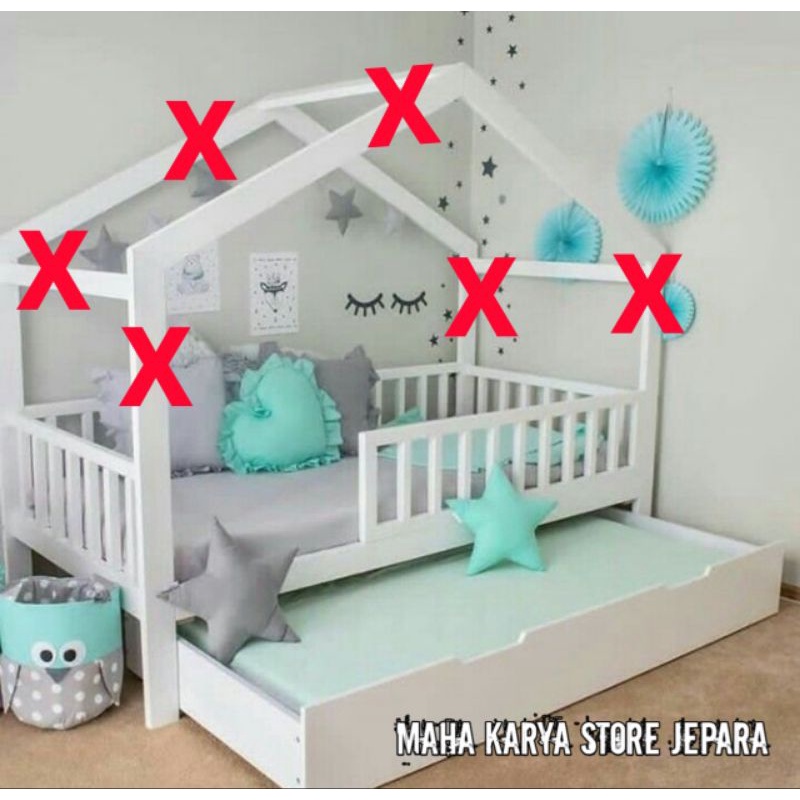 DIPAN ANAK MINIMALIS SORONG 90X200 TANPA SEGITIGA HANYA PAGAR