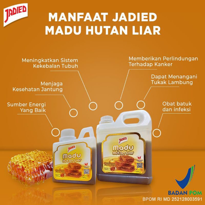 

MADU JADIED HUTAN LIAR 500 GRAM DAN 1 KG GARANSI 100 % ORIGINAL | Madu Jadied Hutan Liar isi 500 gram | Madu Jadied Honey isi 1000 gram | Madu jadied I Madu Hutan Liar I Madu Murni