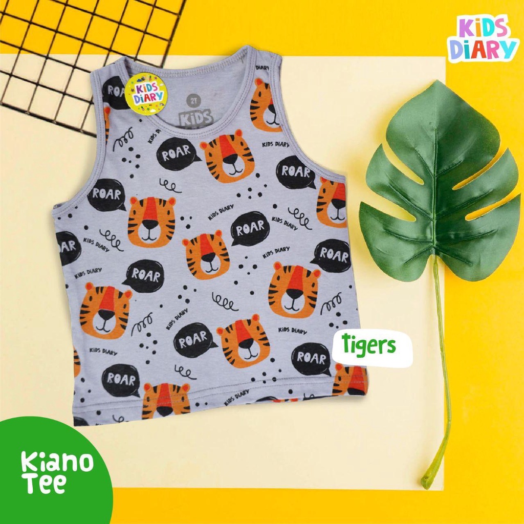 Kaos Singlet Tanktop Anak Fullprint Kiano Tee - Grey