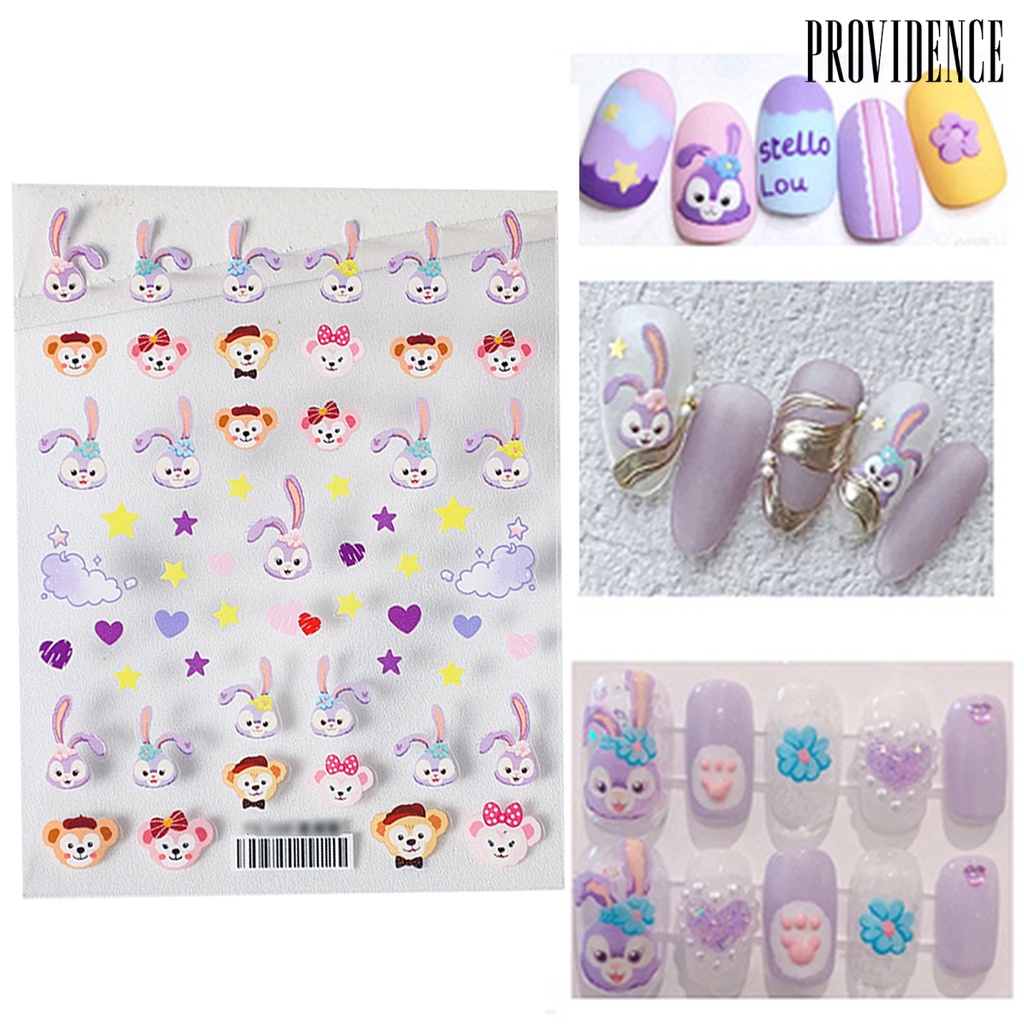 Providence Cartoon Style Nail Embossed Sticker DIY Ultra Thin Cute Decor Japanese Style 5D Nail Sticker for Manicure