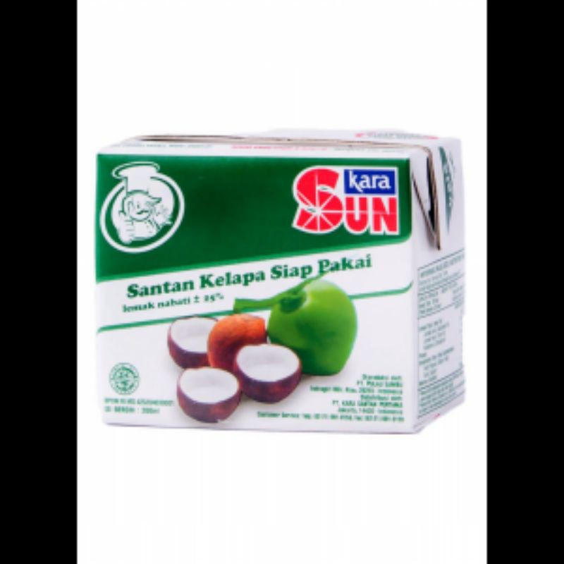 Jual Sun Kara Santan Kelapa Siap Pakai 200ml Shopee Indonesia