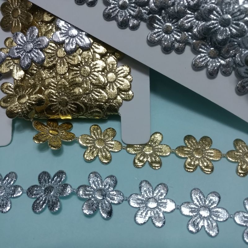 Renda Jasmine/ Melati  kecil / Besar /Mas/Perak/10 yard=9Meter