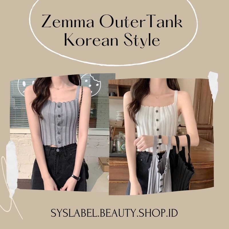 [IMPORT] Zemma Outer Tank Korean Style - Tanktop Button Knit - Tanktop Knit Import G2