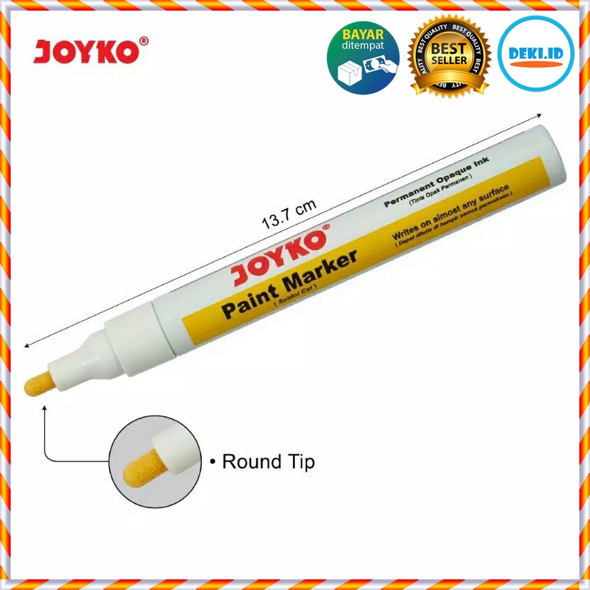 

Spidol Putih White Cat Permanen Paint Marker Joyko PTM-37 Round Tip