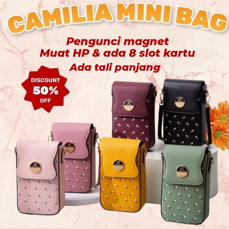CAMILIA Mini Sling Bag Phone JIMS HONEY Tas Selempang Kecil Wanita Dompet HP Dan Kartu