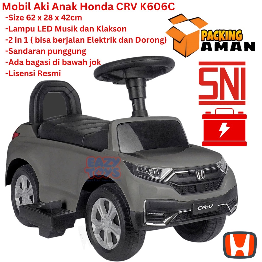 Mobil Aki Anak Honda CRV 2 in 1 Fungsi Jalan Elektrik dan Dorong K606C Berlisensi Resmi