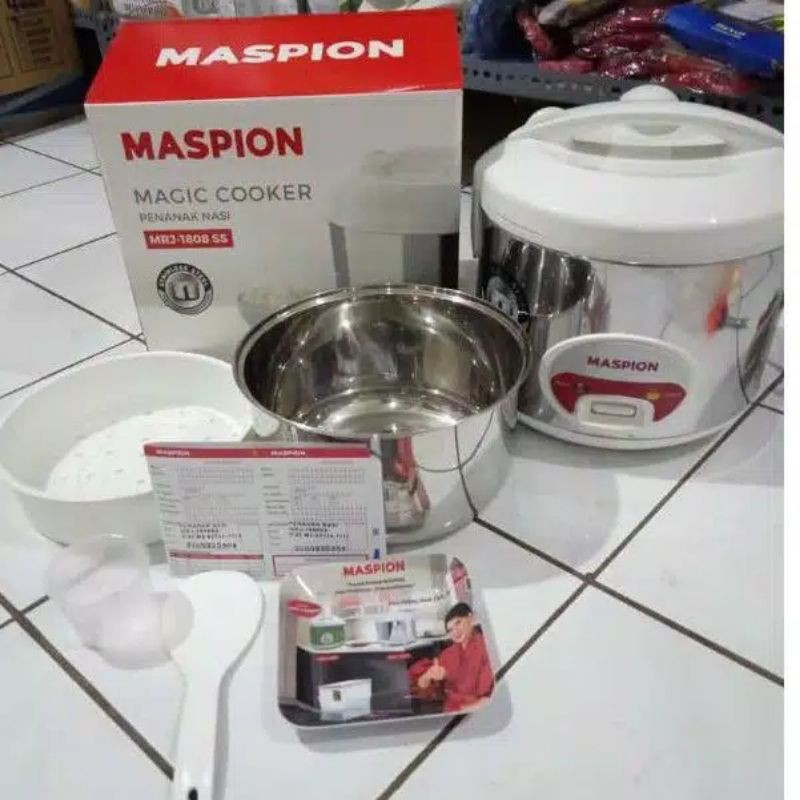 Rice cooker sehat Maspion MRJ-1808 inner pot anti karat, anti lengket dan anti basi
