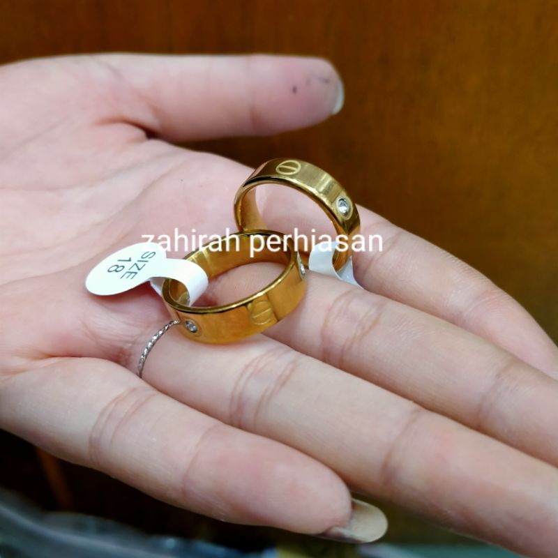 TERBARU CINCIN COIN 2 PCS PERMATA ANTI LUNTUR