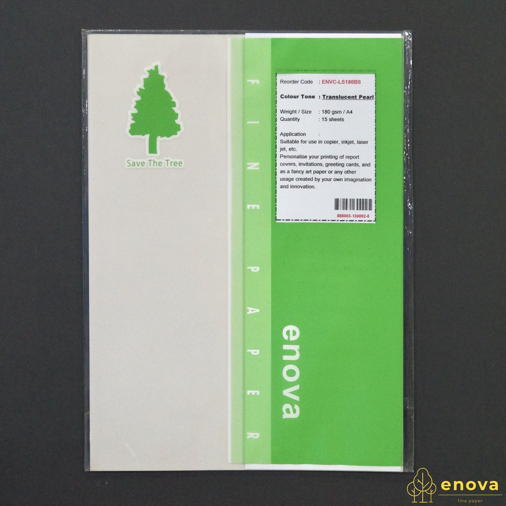 

Fancy Art Paper ENOVA | Translucent Pearl | A4 180GSM (Transparan)