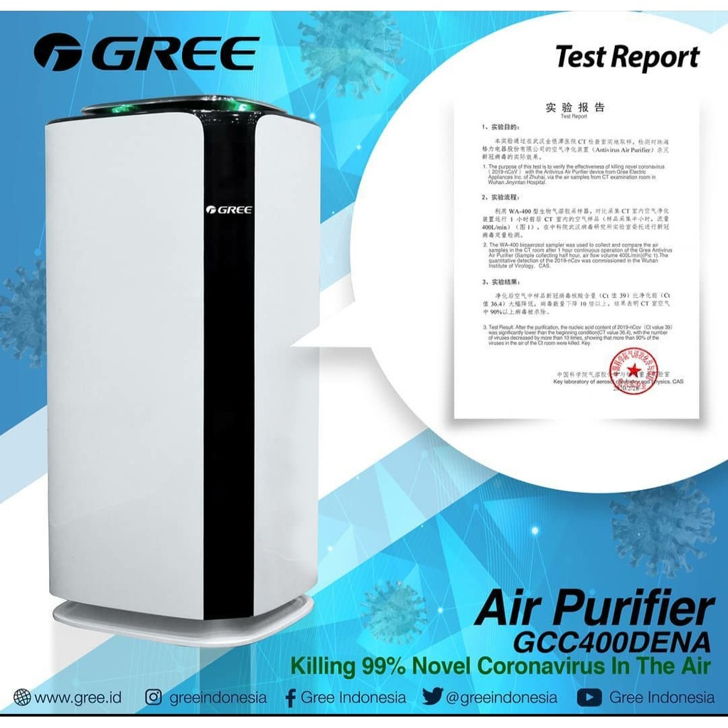 PEMBUNUH VIRUS CORONA GREE AIR PURIFIER & HUMIDIFIER GCC 400 DENA