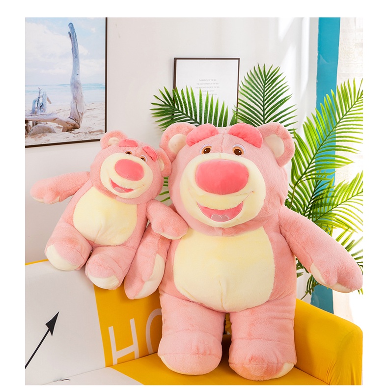 Boneka Lotso Senyum Warna Pink Bahan Plush