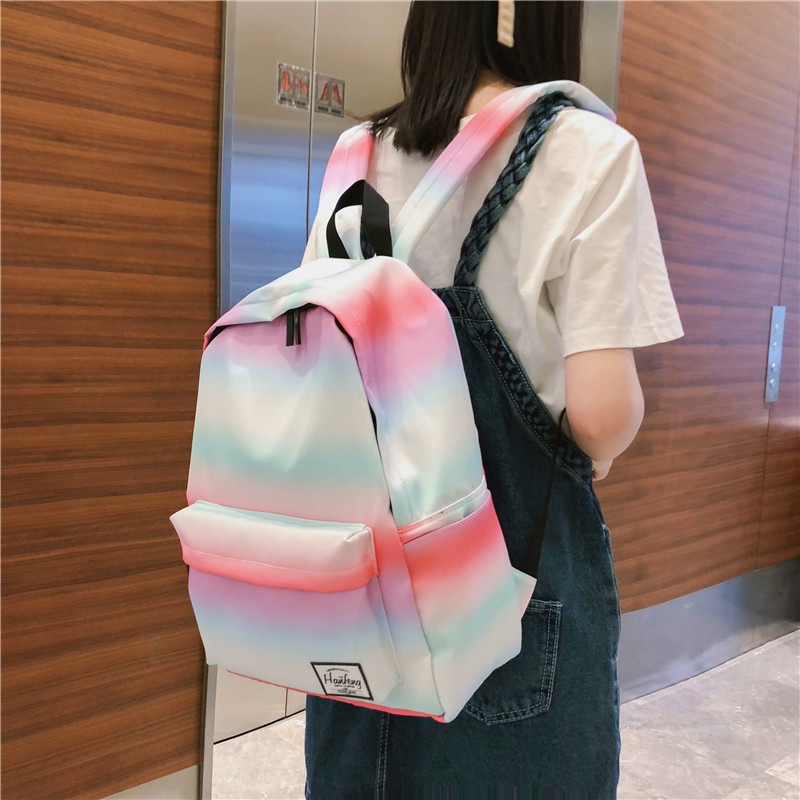 TAS RANSEL GRADASI OMBRE NEW VERSION UKURAN BESAR MODEL WARNA ESTETIK TAS ANAK / REMAJA GRADASI COLOUR BEST QUALITY BIG SIZE READY STOK HARGA TERJANGKAU