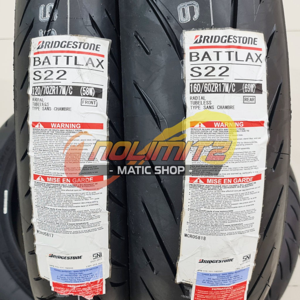 Ban Battlax S22 120/70 - 17 &amp; 160/60 - 17 Ninja 250 R25 CBR 250 ZX25R