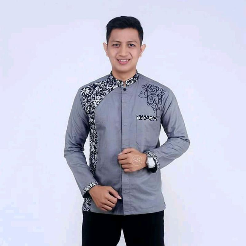 BAJU KOKO PRIA MUSLIM/Bajubatik/batikkombinasi/kokobatik/batikterlaris/batikpria/