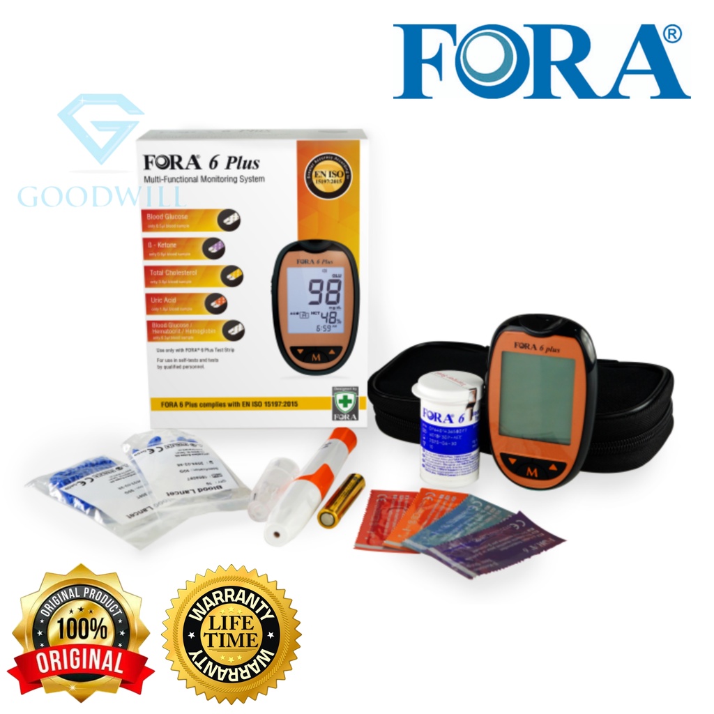 Fora 6 Plus Blood Multiparameter Starter Kit / Alat Cek Darah Multifungsi 6-in-1