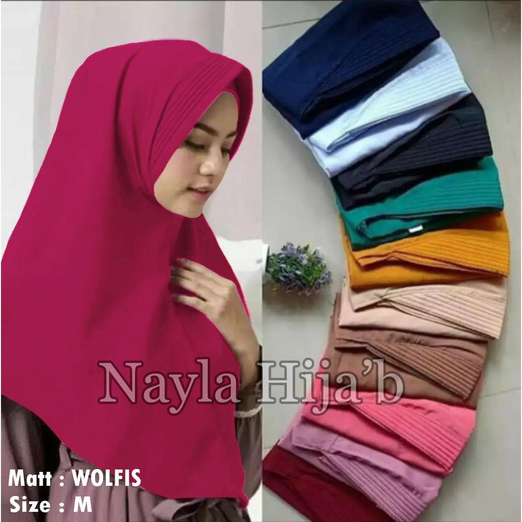 PROMO KHIMAR WOLFIS Bergo Wolfis Jilbab Simpel Pet Antem Wolfis Kerudung Bergo Murah Nayla Hijab