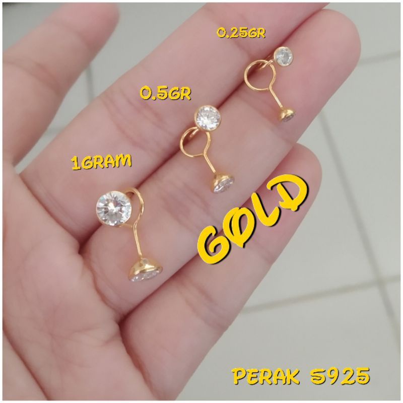 ANTING TOGEH PERAK 925 LAPIS MAS