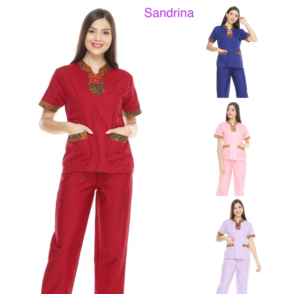 [SANDRINA] Baju seragam suster kulot/ Baju baby sitter/ Baju nanny (BATIK)