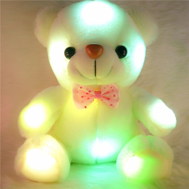 Cute Plush Toys For Girls Baby LED Light Up Stuffed Light Bear Kids Xmas Gif