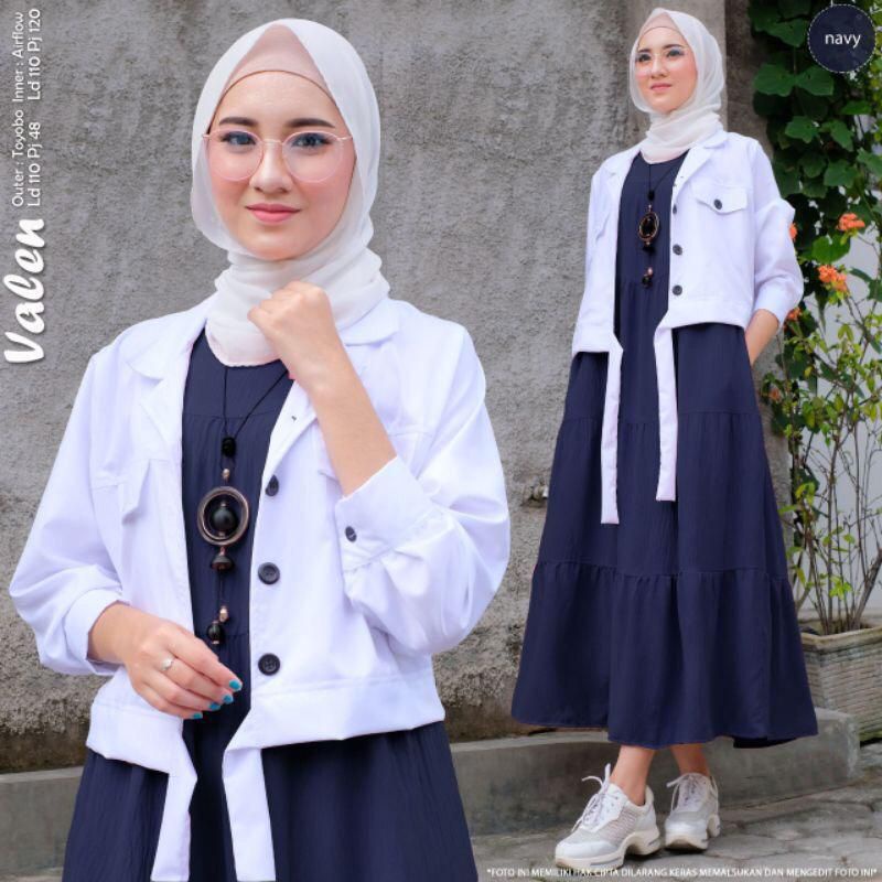 Fashion Muslim,  Pakaian Wanita, Fashion Wanita, Midi Dress, Valen Midi Set