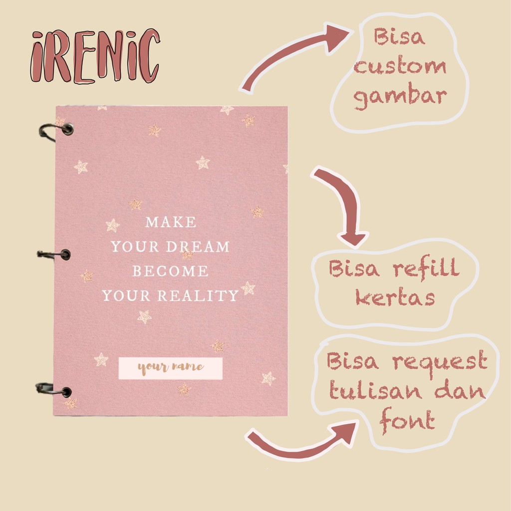 

Custom Notebook A5 Hard Cover Buku Catatan Binder Journal