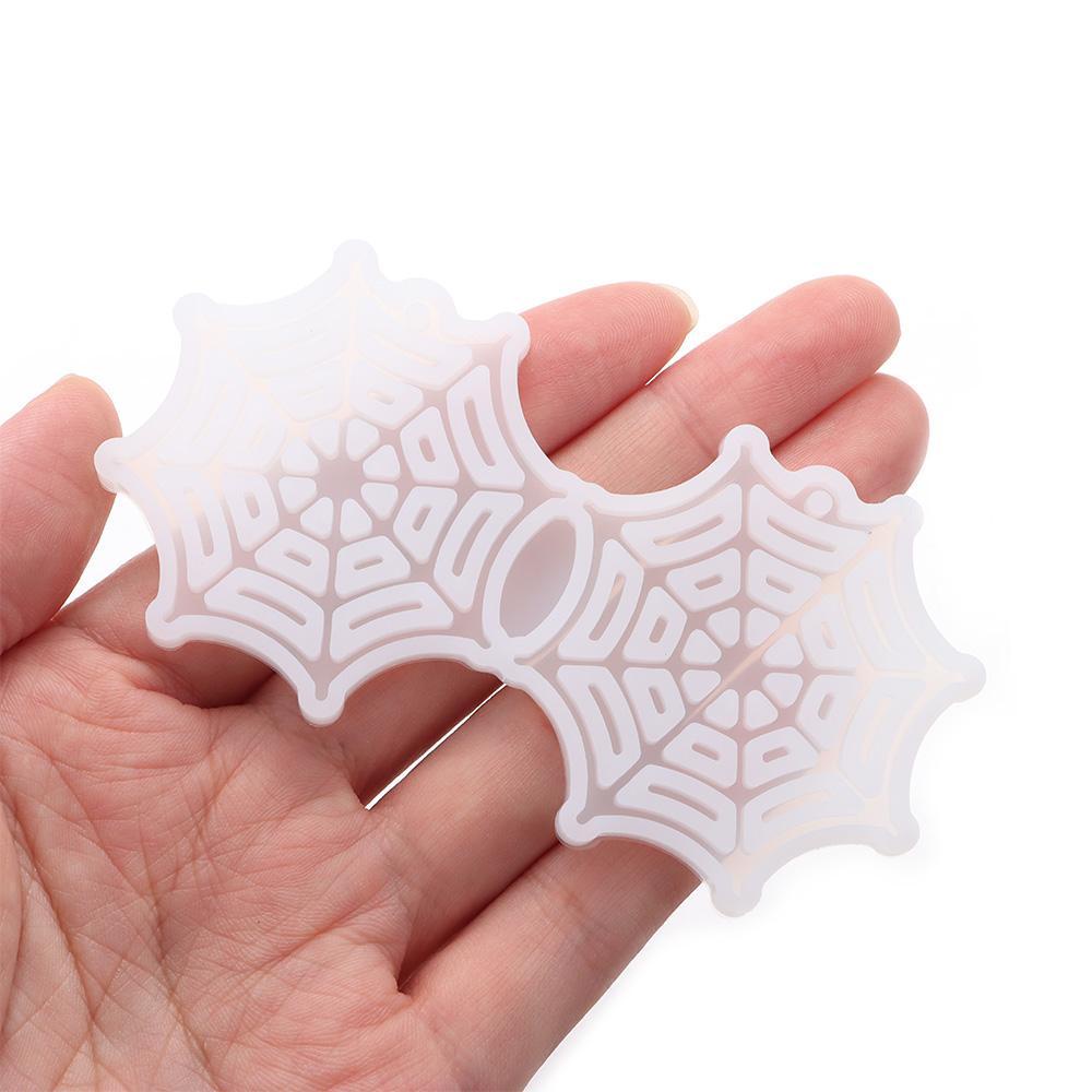 R-flower 8PCS Anting Cetakan Resin DIY Spider Membuat Perhiasan Alat Halloween Cetakan Silikon