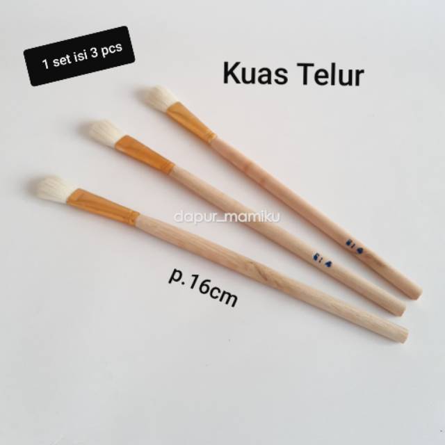 DAPURMAMI 3 BIJI Kuas Polesan Telur Mentega Butter Serbaguna 1 Set isi 3 biji