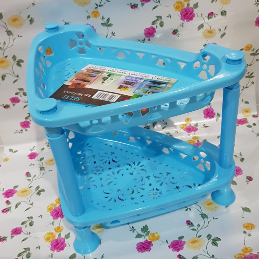Rak Sudut Plastik Serbaguna 2 Susun / Rak Selvi Viola 2 Tingkat Mini