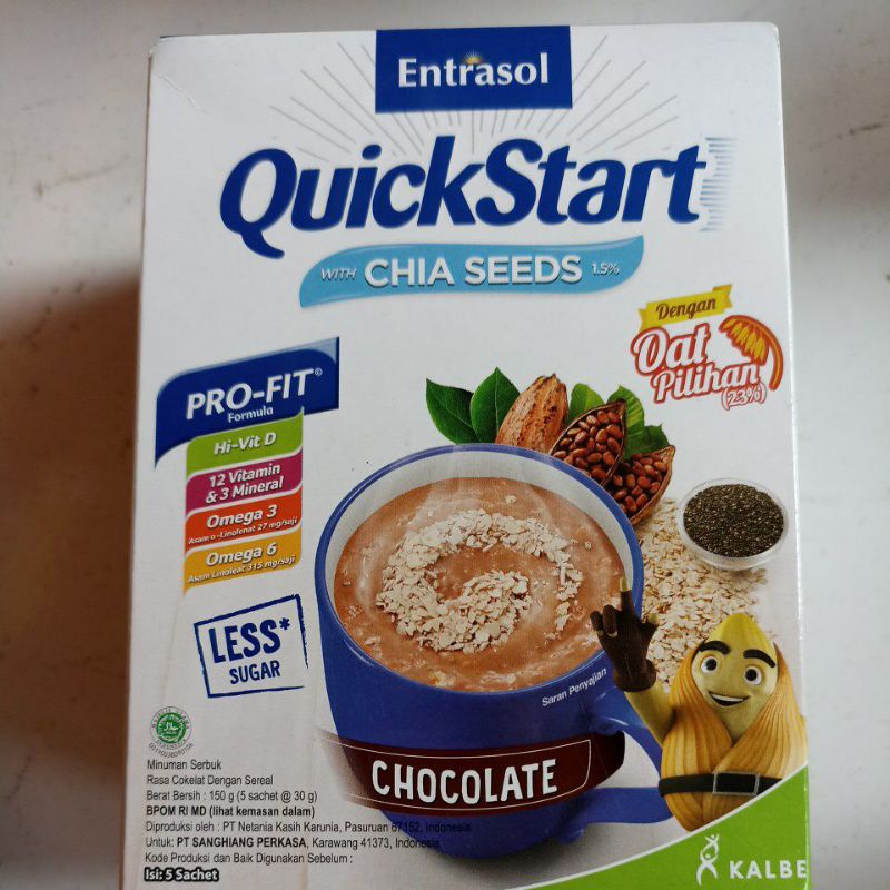 

Entrasol Quickstart Chocolate 150gr (5 Sachet)