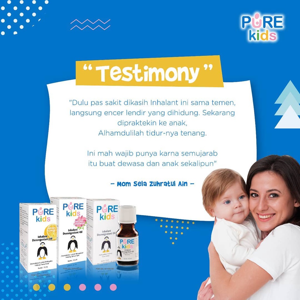Pure Kids Inhalant Decongestant Oil 10ml Obat Pilek Bayi Baru Lahir Aroma Terapi Bayi Batuk Pilek Pereda Hidung Tersumbat Bayi Pengencer Lendir Bayi Pereda Pilek Untuk Bayi Obat Flu Bayi Dekongestan Hidung Tersumbat Difuser Aromatherapy Untuk Bayi-4