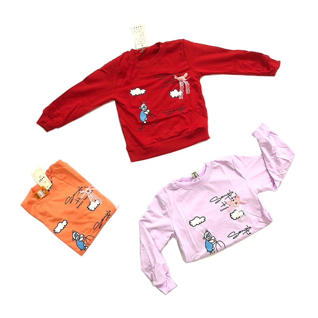 KAOS ANAK CEWEK CREWNECK IMPORT PAKAIAN BAJU ANAK-ANAK JAKET SWEATER ANAK PEREMPUAN MURAH