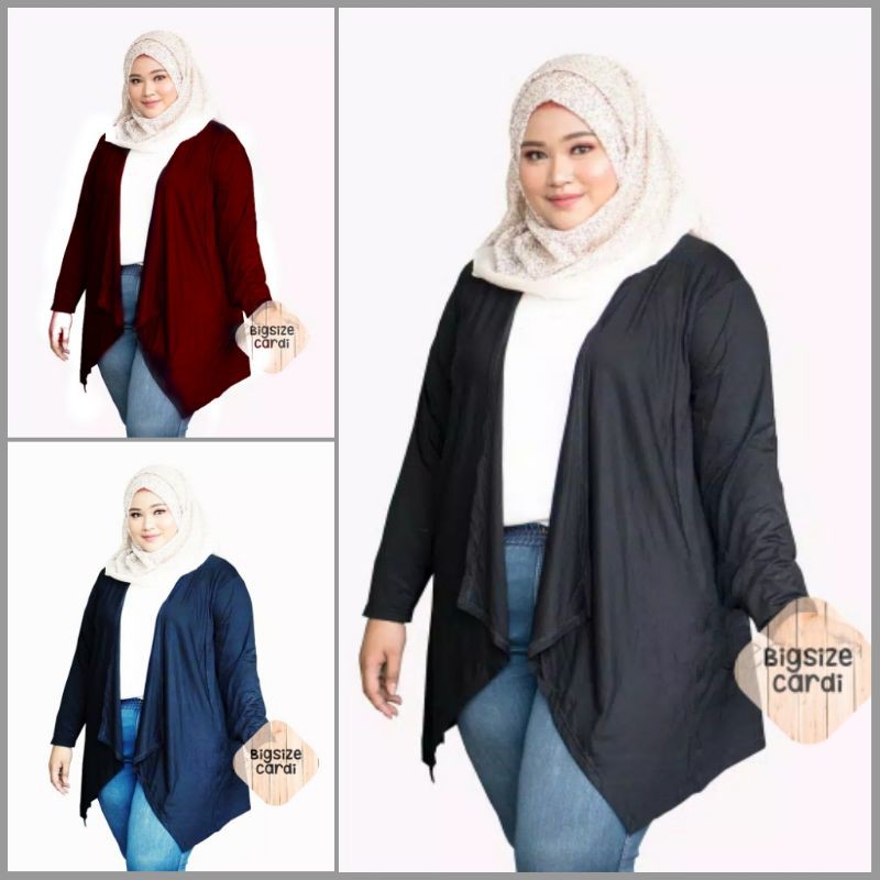 (LD 110 - 140cm) L-XXXL BIGSIZE CARDIGAN JUMBO OUTERWEAR CARDIGAN SPANDEX-1