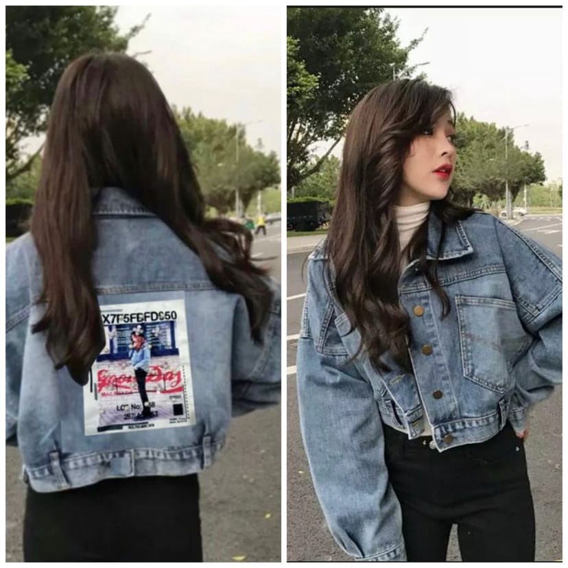 JACKET JEANS CROP GIRLS -JACKET JEANS GEISHA KOREA STYLE