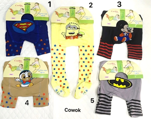 2 PCS ELASTIS Celana Legging 0-6 bln / Celana Legging balita 0-6 bulan Cewek Cowok Antislip